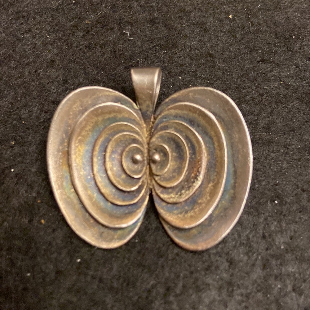 Daniela Hoffman Modernist Sterling Silver Apple Pin 1 3/8 in. x 1 1/4 in.